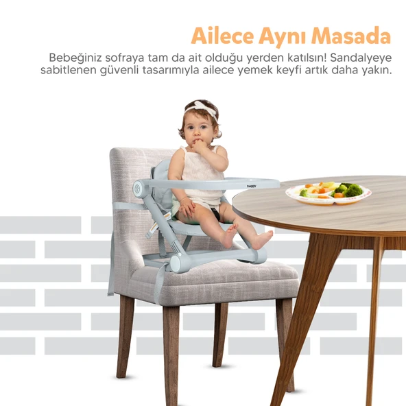 Huggy Cookie Portatif Katlanabilir Taşınabilir Mama Sandalyesi - 7