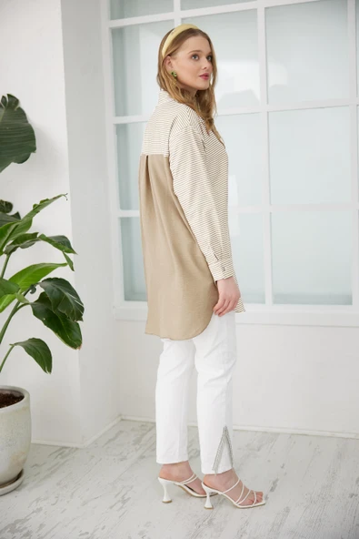 CEBİ PULLU ÇİZGİLİ GÖMLEK - 7