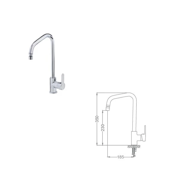 POLİSU KRİSTAL MİX KUĞU EVİYE BATARYASI (EĞİK BORULU)