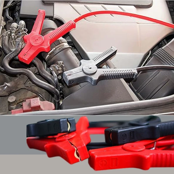 600 Amper Akü Takviye Kablosu 2.2 Metre 16mm² Kalınlık 6V/12/24V Araç Araba Oto Akümülatör Sarj Şarj - 5