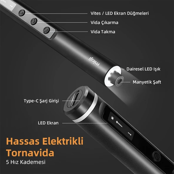 Mioji Mio PS49 500mAh 180r/dk 5 Kademeli 42 Parça Şarjlı Tornavida Seti - 4