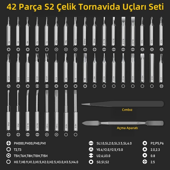 Mioji Mio PS49 500mAh 180r/dk 5 Kademeli 42 Parça Şarjlı Tornavida Seti - 5
