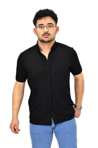 Erkek Büyük Beden Gömlek Yaka Düğmeli Tişört BGL-ST04525 - 3