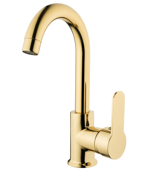 POLİSU KRİSTAL KUĞU LAVABO BATARYASI (ALTIN)
