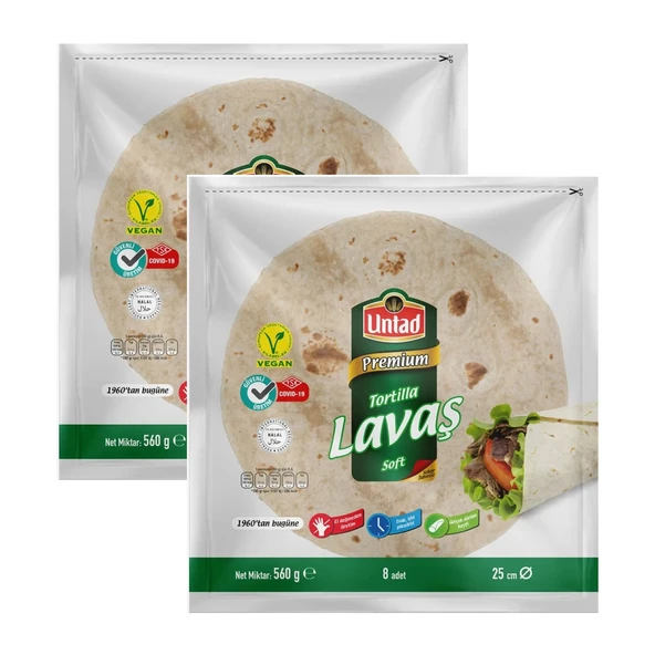 Untad Tortilla Lavaş 8 li 560 gr x 2 Adet