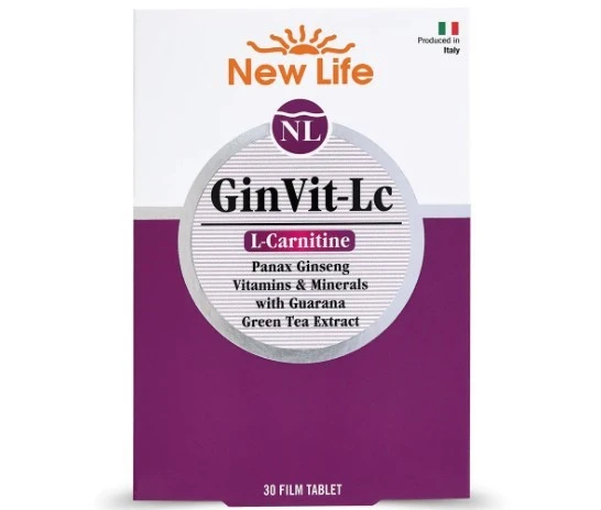 New Life GinVit-Lc L- Carnitine 30 Film Tablet ürün görseli 1