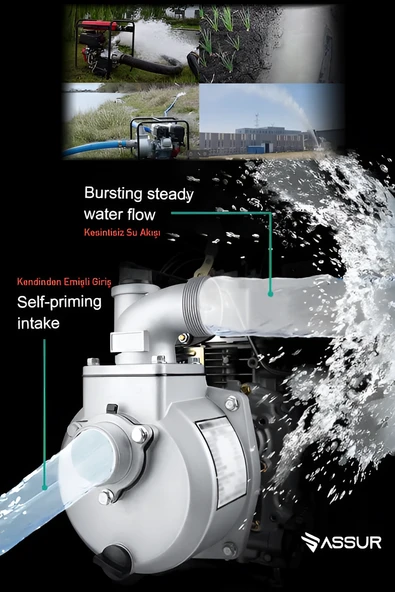 Assur  Metal Şanzıman Turbo Benzinli Yüksek Performans 3 Parmak Benzinli Su Motoru - 3