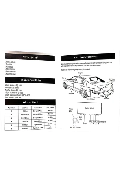 Autoware Renkli Lcd Ekranlı Sesli Park Sensörü - 4