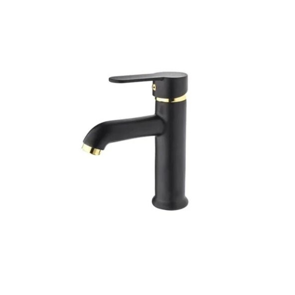 POLİSU KRİSTAL LAVABO BATARYASI (SİYAH-ALTIN)