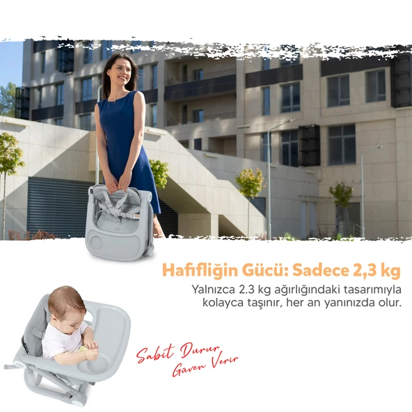 Huggy Cookie Portatif Katlanabilir Taşınabilir Mama Sandalyesi - 10