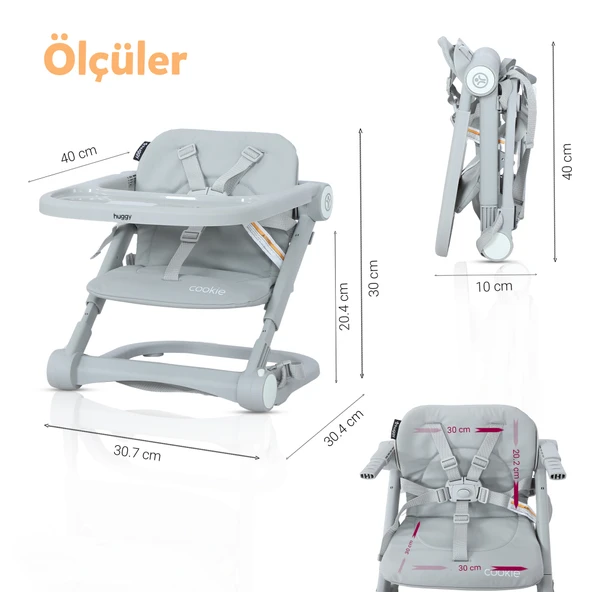 Huggy Cookie Portatif Katlanabilir Taşınabilir Mama Sandalyesi - 2