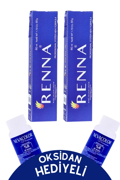 Renna Tüp Boya 60 Ml 6-77 Yoğun Çikolata Kahve 2li Set Oksidan Hediyeli ürün görseli 1