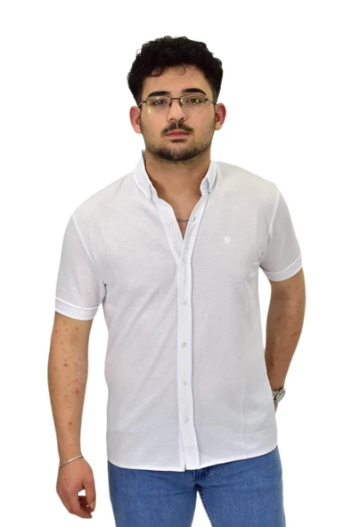 Erkek Büyük Beden Gömlek Yaka Düğmeli Tişört BGL-ST04525 - 4