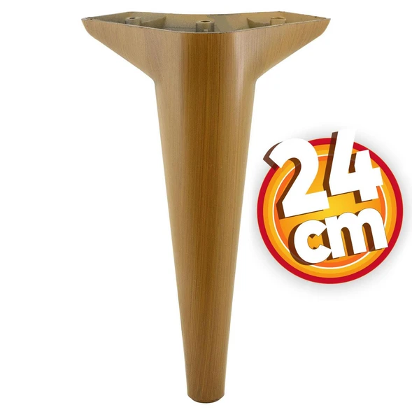 Mobilya Kanepe Sehpa TV Ünitesi Koltuk Ayağı 24 cm Kahverengi Ahşap Desenli Baza Ayak 4 Adet - 3