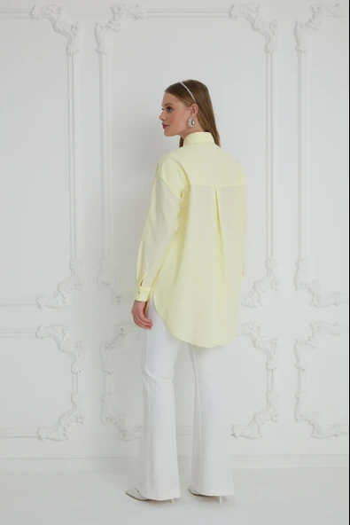 CEBİ PÜSKÜLLÜ TAŞLI PAMUKLU GÖMLEK - 3