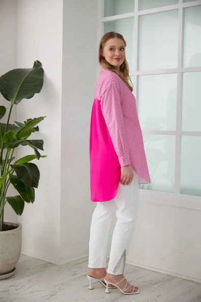 CEBİ PULLU ÇİZGİLİ GÖMLEK - 2