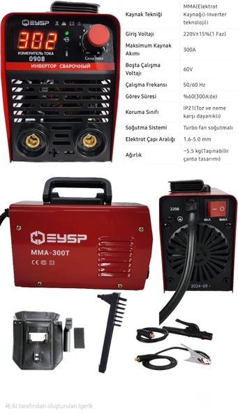 EYSP EEA361 MMA300 T İnverter Mini Turbo Çanta Kaynak Makinesi