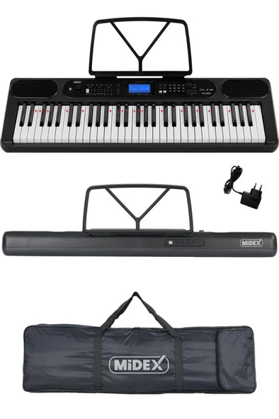 Midex PS-5200BK-H Pro Org 61 LED Işıklı Tuş Hassasiyetli Bluetooth Midi Kulaklık - Resim 2