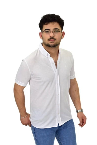 Erkek Büyük Beden Gömlek Yaka Düğmeli Tişört BGL-ST04525 - 10