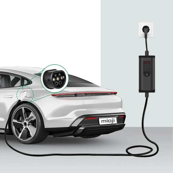 Mioji Mio 717 3.5kw/16A 2.4 LCD Ekran IP65 Suya Dayanıklı Taşınabilir Elektrikli Araç Şarj Cihazı - 5