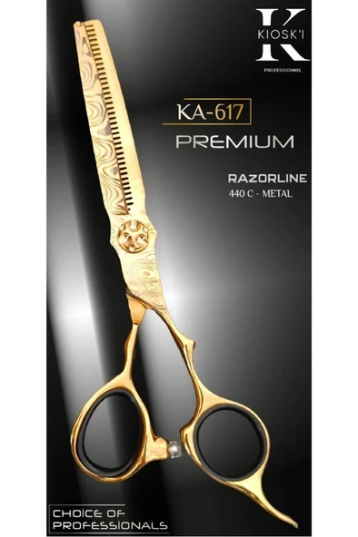 Kioski Profesyonel Premium Lüks Ara (Efile) Makas 440-C 6 Numara KA-617