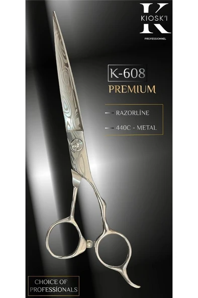 Kioski Profesyonel Premium Lüks Makas 440-C 6,5 Numara K-608