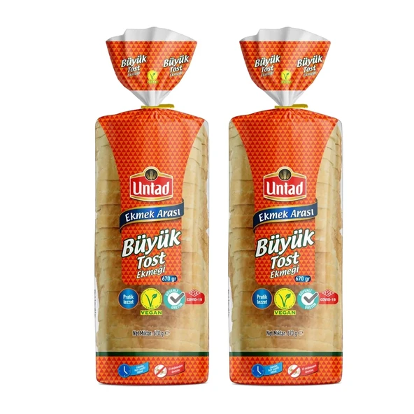 Untad Büyük Tost Ekmeği 670 gr x 2 Adet