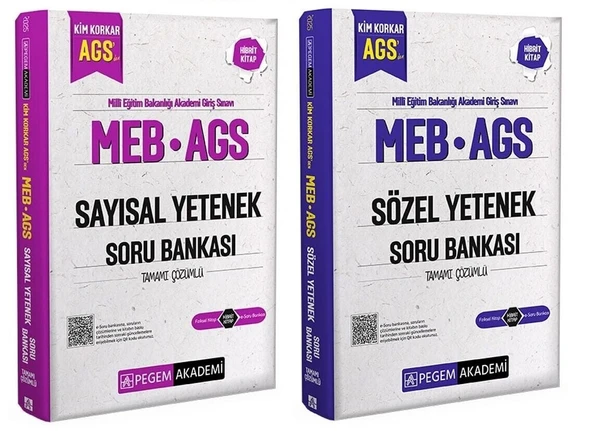 Pegem 2025 MEB-AGS Sayısal + Sözel Yetenek Soru Bankası 2 li Set Pegem Akademi Yayınları