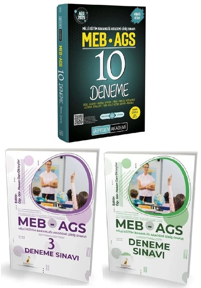 Pegem + Pelikan 2025 MEB-AGS Tüm Dersler 10+4 Deneme 3 lü Set Pegem Akademi + Pelikan Yayınları