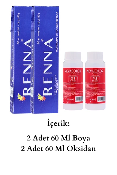 Renna Tüp Boya 60 Ml 9-11 Yoğun Küllü Sarı 2li Set Oksidan Hediyeli - Resim 2