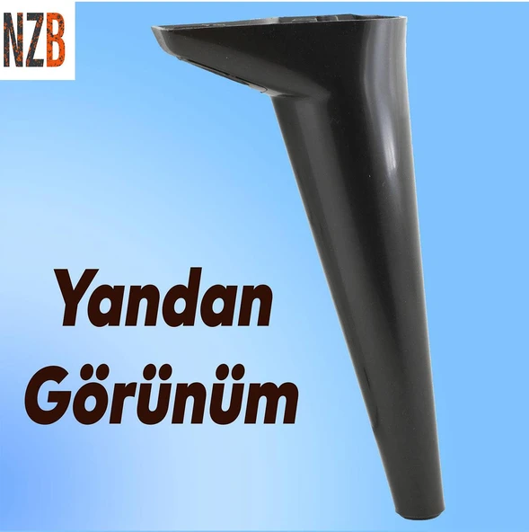 Mobilya Kanepe Sehpa TV Ünitesi Koltuk Ayağı 24 cm Siyah Baza Ayak 4 Adet - Resim 6