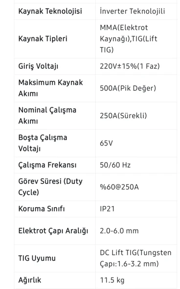 İnverter Dijital Kaynak Makinesi EEA393 ARC 500 - Resim 5