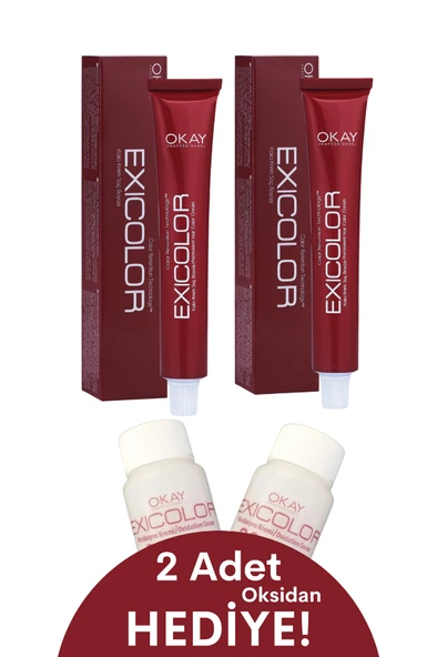 Exicolor Saç Boyası Tüp 60 Ml 0.44 Yoğun Bakır 2 Adet (Oksidan Hediyeli 4'lü Set) ürün görseli
