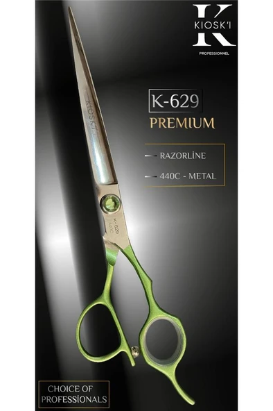 Kioski Profesyonel Premium Lüks Makas 440-C 7 Numara K-629
