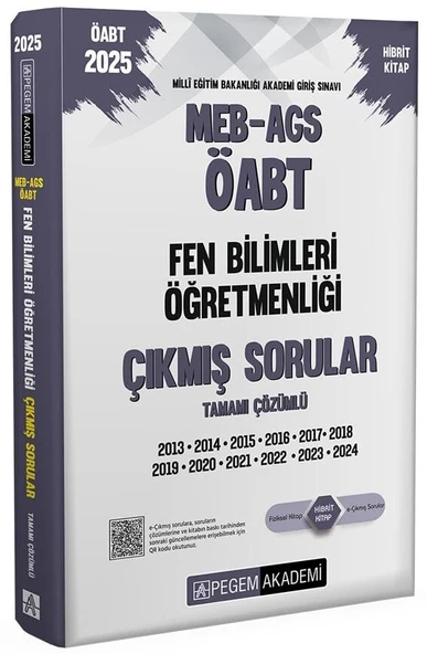 Pegem 2025 ÖABT MEB-AGS Fen Bilimleri Öğretmenliği Çıkmış Sorular Çözümlü Pegem Akademi Yayınları