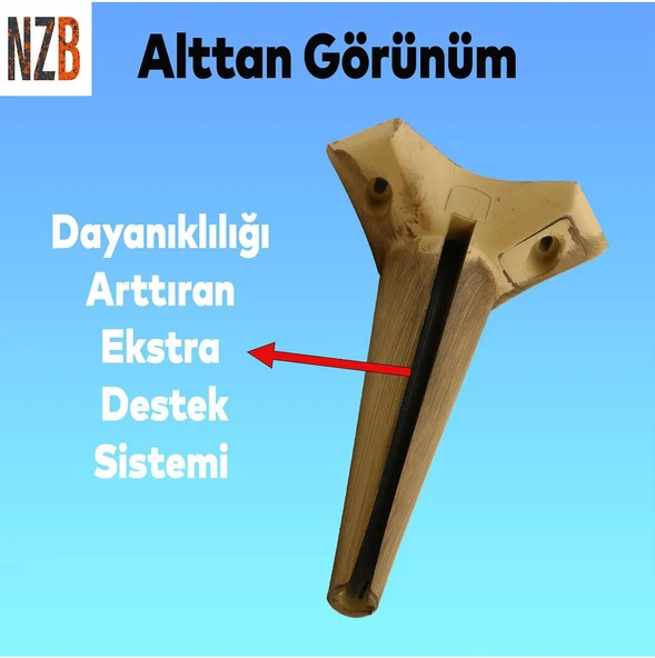 Mobilya Kanepe Sehpa TV Ünitesi Koltuk Ayağı 24 cm Açık Kahverengi Desenli Baza Ayak 4 Adet - Resim 5