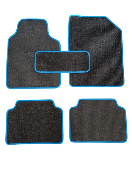 Oto Halı Paspas Hasır Universal 5 Parça Siyah Mavi Biyeli - 3