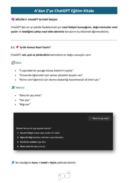 ChatGPT Eğitim Kitabı (Binlerce Komut) - 4