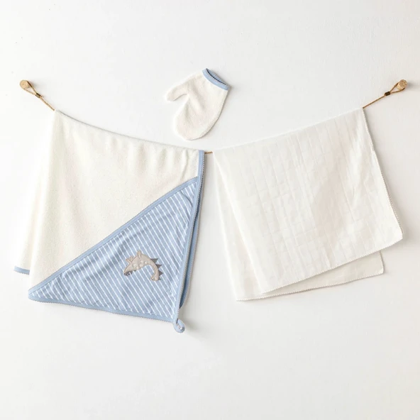 Andywawa Dino Towel Müslin 3'lü Havlu Takım AC25922