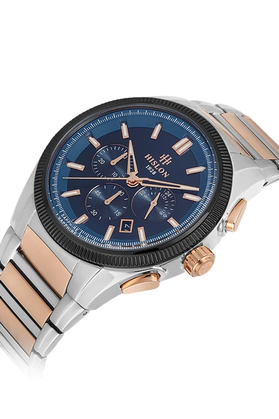 Hislon Ms109t-11sr Quartz Çelik Rose/Gri 44 mm Erkek Kol Saati AYNI GÜN KARGO - 4