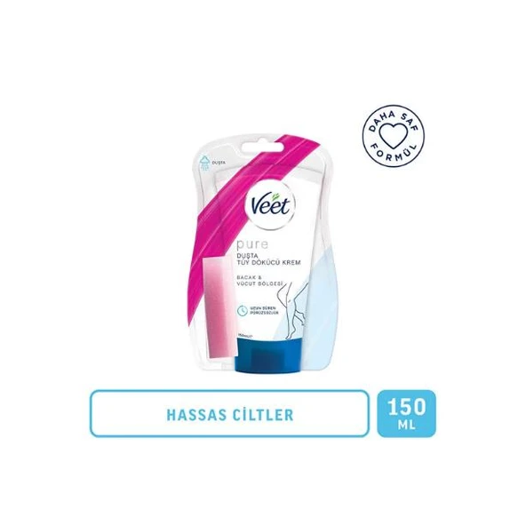 Veet Duşta Tüy Dökücü Krem Bacak ve Vücut Bölgesi Hassas Ciltler 150 ml ürün görseli