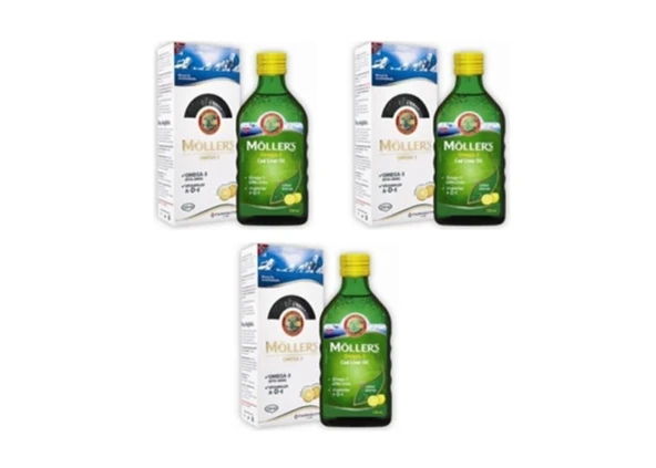 Möller's Omega3 -Limon Aromalı- Balık Yağı Şurup 250ML - 3'lü Set