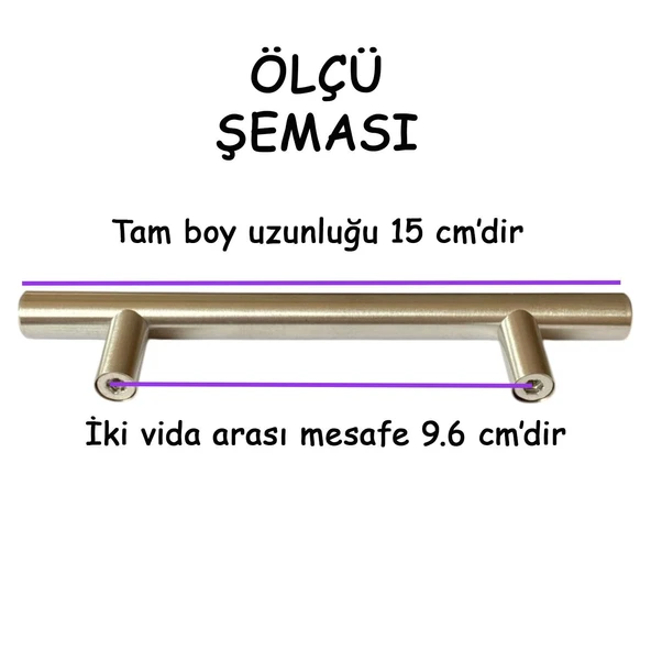 8 Adet Boy Kulp İnox 96 mm Kulp Mobilya Mutfak Dolabı Çekmece Dolap Kapak Kulpu Kulbu Metal Kulpları - Resim 2
