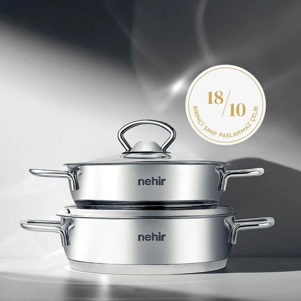 Nehir Silver Çelik 4 Parça Sahan Seti 18-20 cm