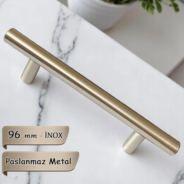 12 Adet Boy Kulp İnox 96 mm Kulp Mobilya Mutfak Dolabı Çekmece Dolap Kapak Kulpu Kulbu Metal Kulpları - Resim 6