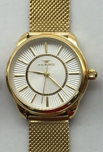 Ferro 30 mm Altın Rengi Hasır Kordon Kadın Kol Saati F21152C-B F21152C-B