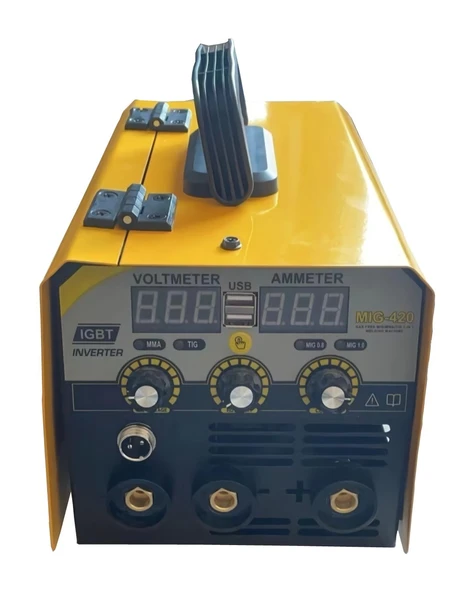 Çok Fonksiyonlu Gazsız Gazaltı Kaynak Makinesi (Sarı)  EEA358 MIG420 - 4