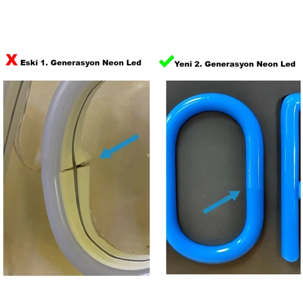 Mavi 6mm İkinci Nesil Silikon Neon LED Şerit Kılıfı – 5 Metre Difüzör Tüp (LED Hariç) - 7