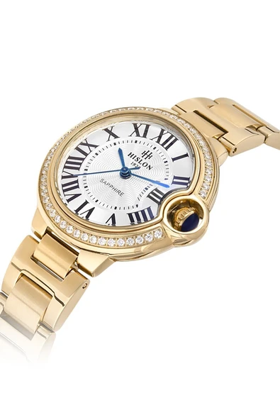 Hislon Ql120g-10sg Quartz Çelik Altın Rengi 34 mm Kadın Kol Saati - 4