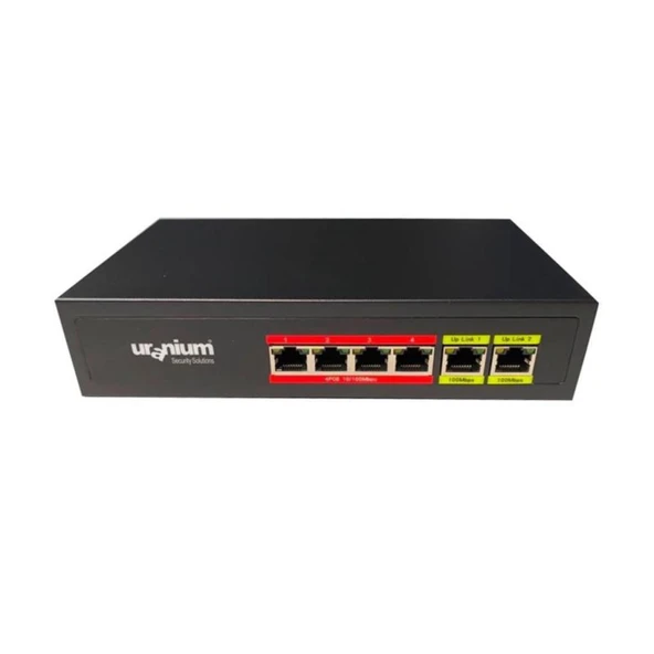 Uranium POE-4002-48W 4 Port 10/100 + 2 Port 10/100 RJ45 Uplink Poe Swıtch